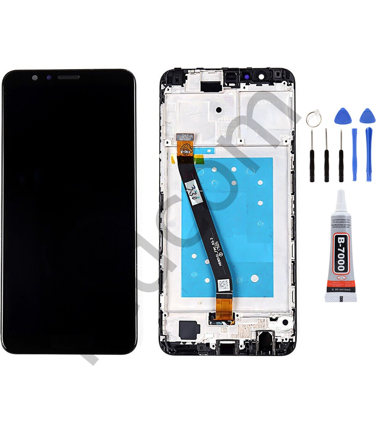 Huawei Honor 7X Çıtalı Ekran Lcd Dokunmatik Tamir Seti Beraber Siyah