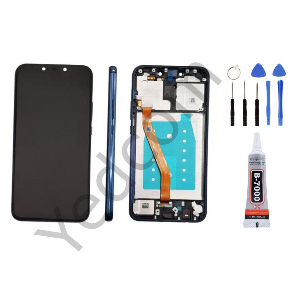 Huawei Mate 20 Lite Çıtalı Ekran Lcd Dokunmatik Tamir Seti Beraber Mavi