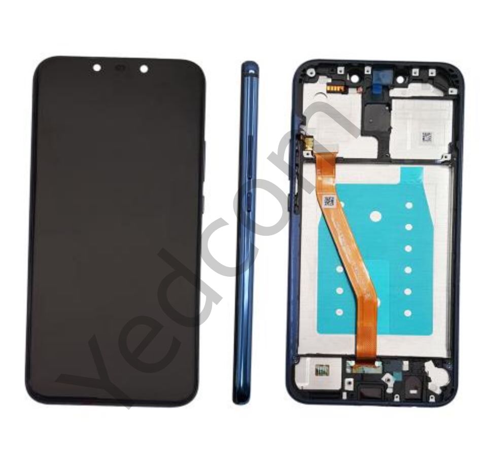 Huawei Mate 20 Lite Çıtalı Lcd Ekran ve Dokunmatik Komple Ekran Yüksek Kalite Mavi