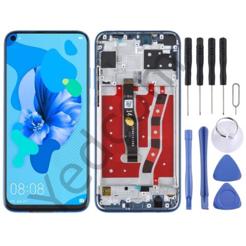 Huawei P20 Lite Çıtalı Ekran Lcd Dokunmatik Tamir Seti Beraber Mavi