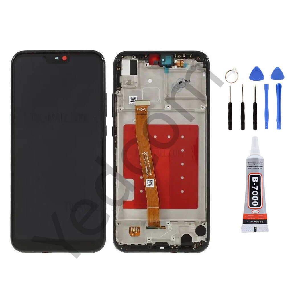 Huawei P20 Lite Çıtalı Ekran Lcd Dokunmatik Tamir Seti Beraber Siyah