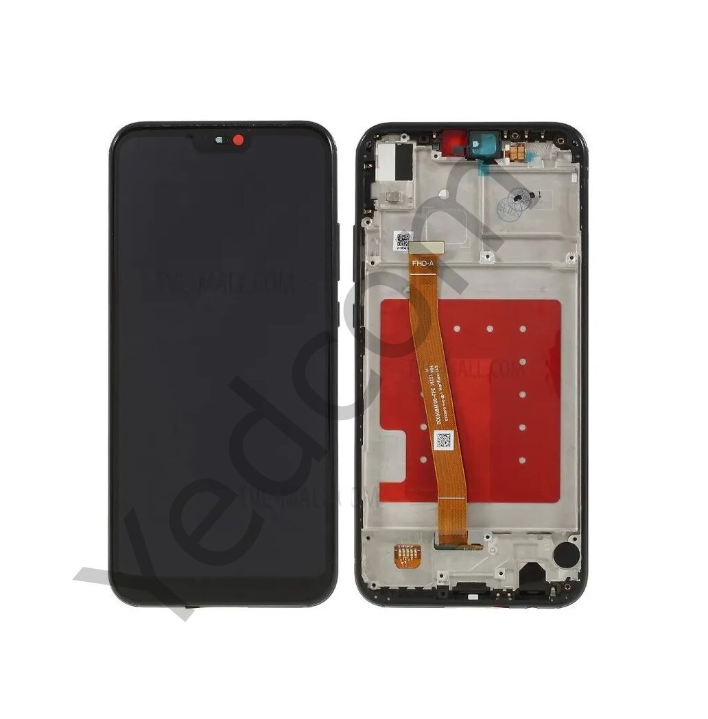 Huawei P20 Lite Çıtalı Lcd Ekran ve Dokunmatik Komple Ekran Yüksek Kalite Siyah