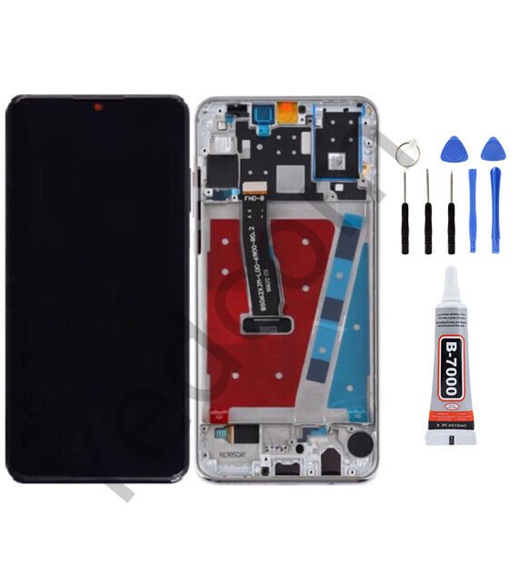 Huawei P30 Lite 24MP Çıtalı Ekran Lcd Dokunmatik Tamir Seti Beraber Gümüş