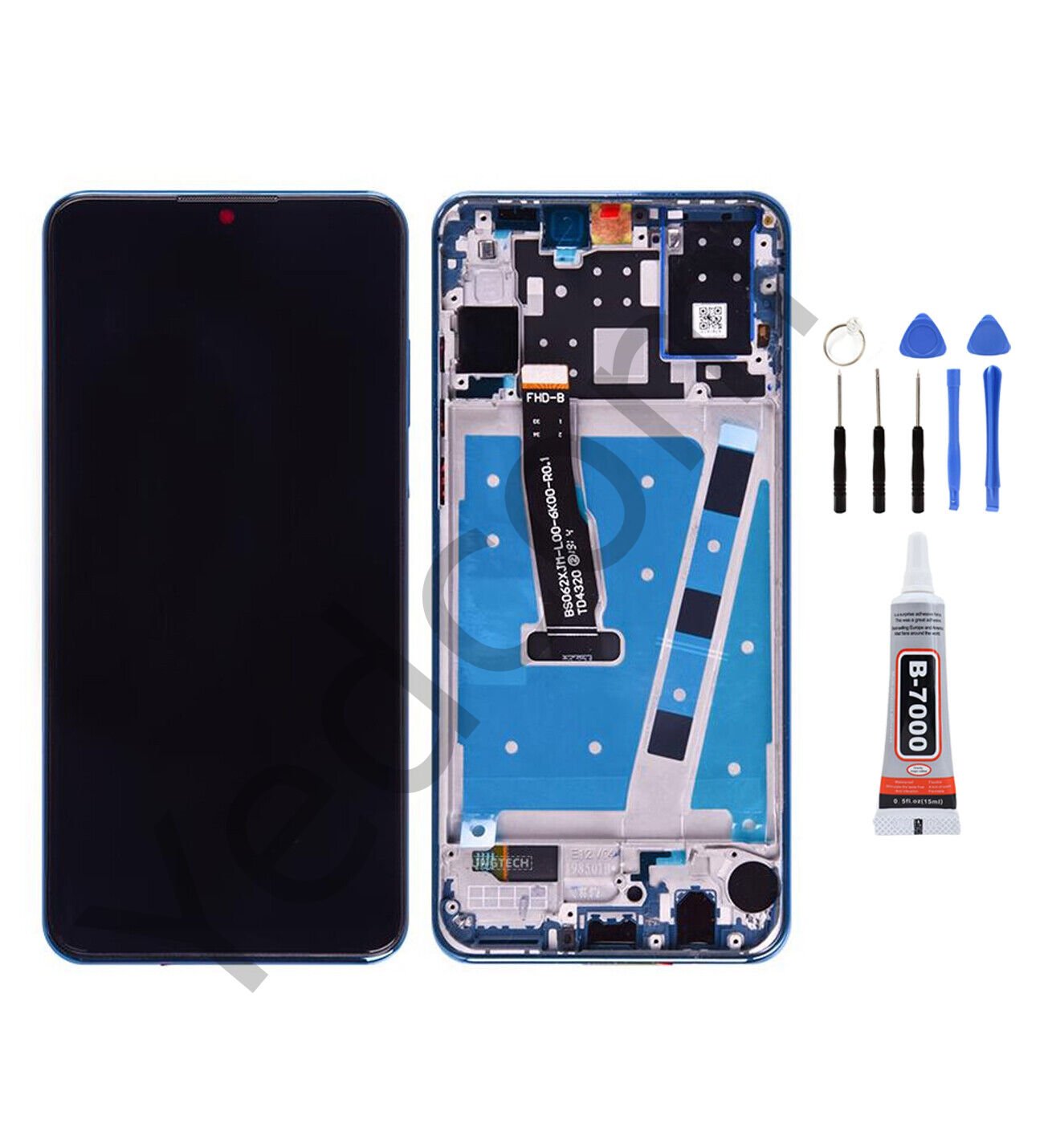 Huawei P30 Lite 24MP Çıtalı Ekran Lcd Dokunmatik Tamir Seti Beraber Mavi