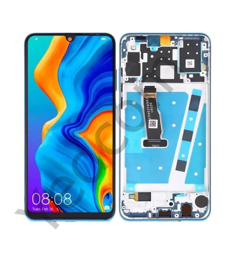 Huawei P30 Lite 48MP Çıtalı Lcd Ekran ve Dokunmatik Komple Ekran Yüksek Kalite Mavi