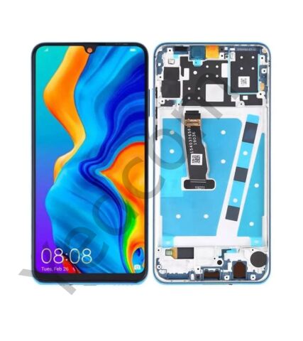 Huawei P30 Lite 48MP Çıtalı Lcd Ekran ve Dokunmatik Komple Ekran Yüksek Kalite Mavi