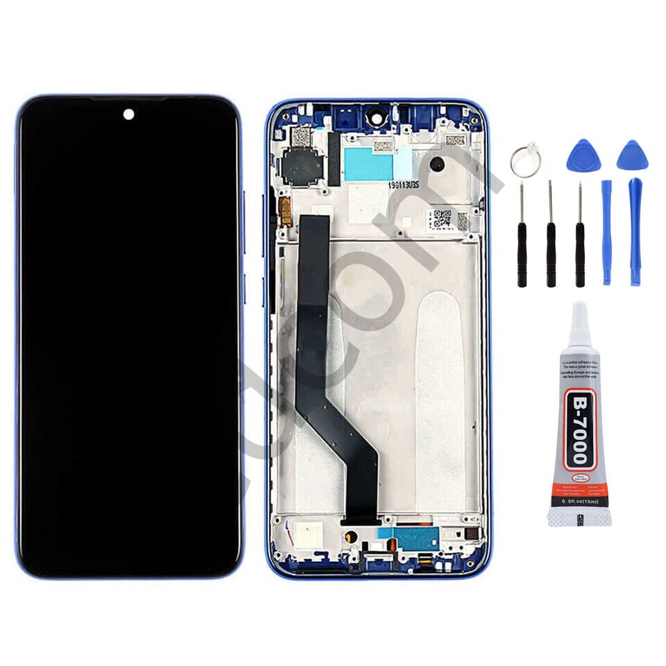 Xiaomi Redmi Note 7 Çıtalı Ekran Lcd Dokunmatik Tamir Seti Beraber Mavi