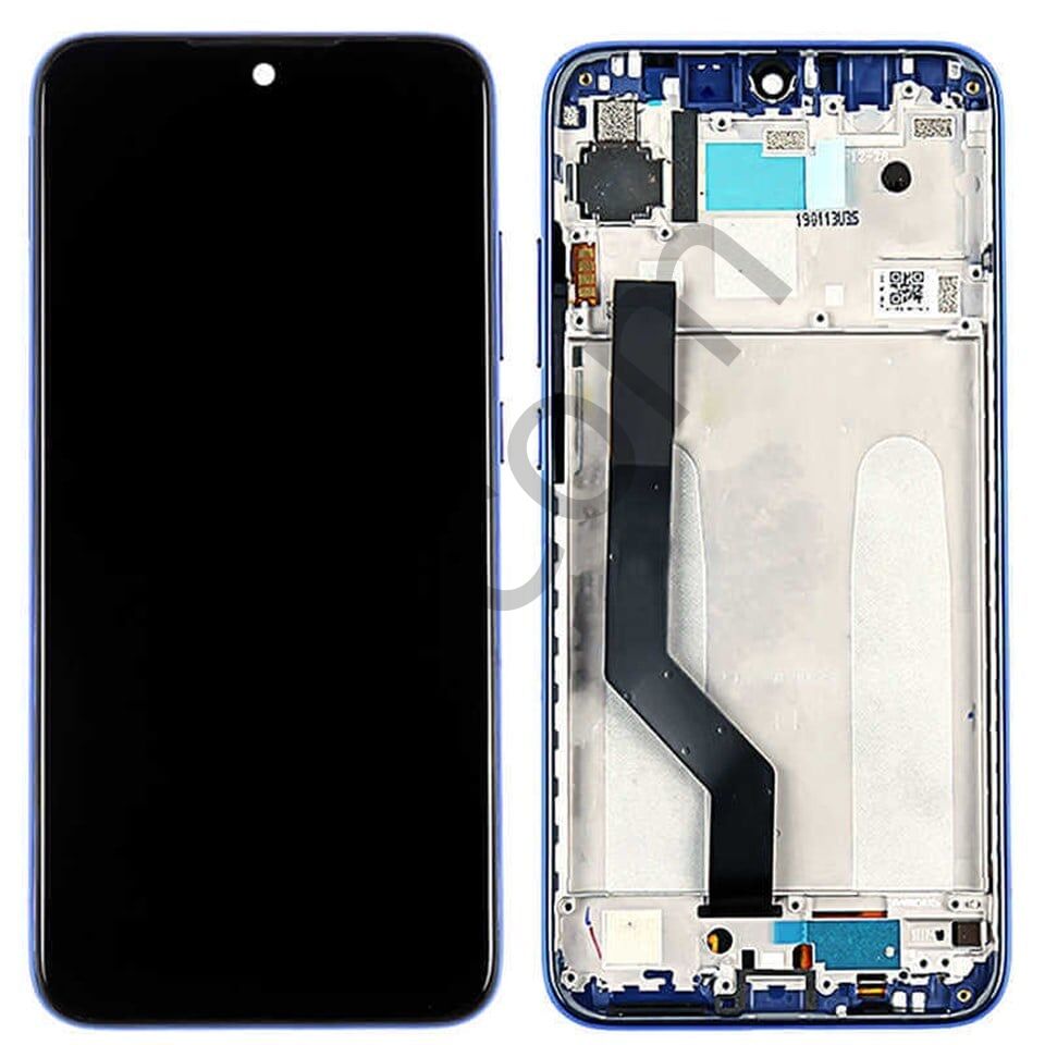 Xiaomi Redmi Note 7 Çıtalı Lcd Ekran ve Dokunmatik Komple Ekran Yüksek Kalite Mavi