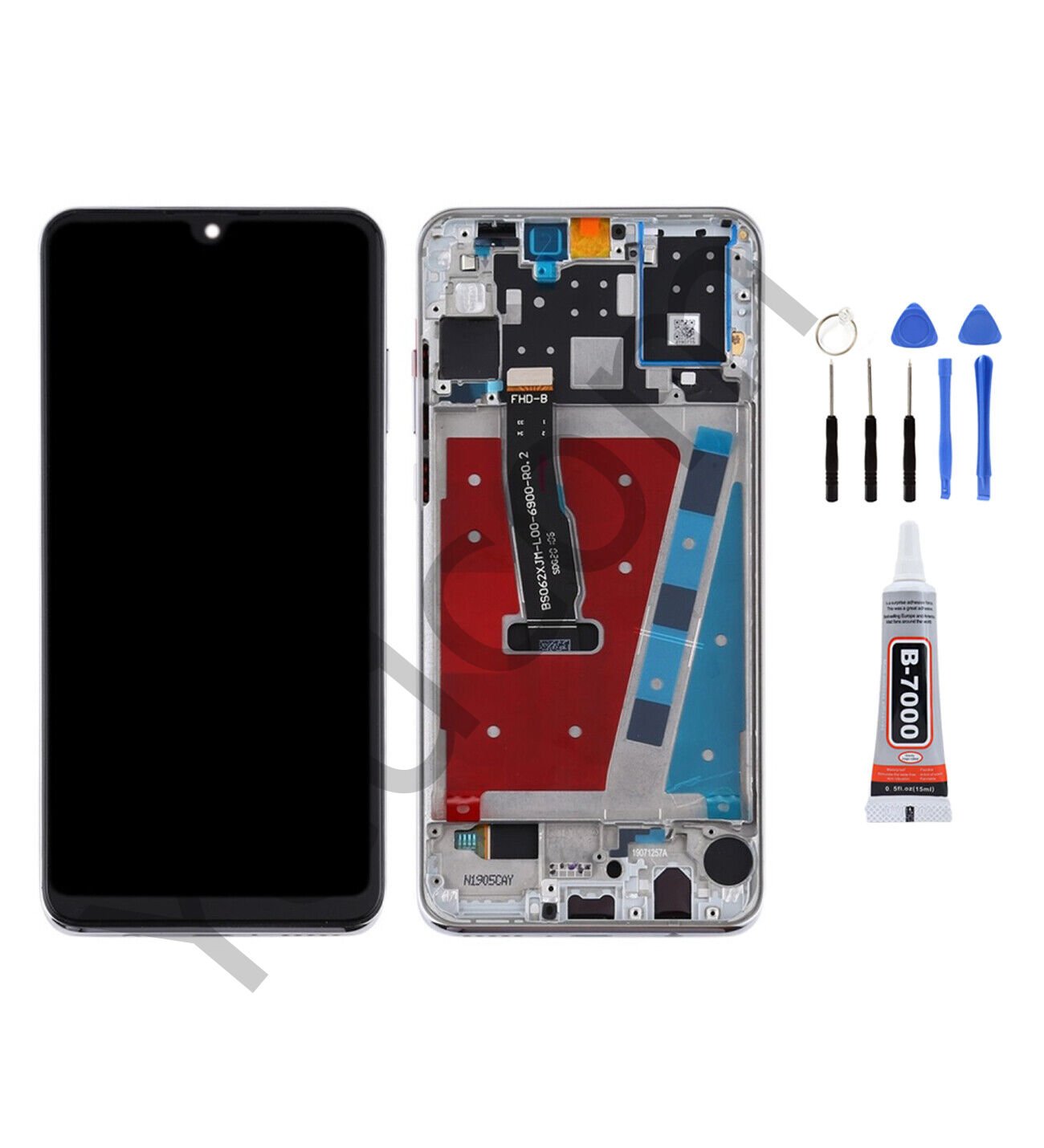 Huawei P40 Lite Çıtalı Ekran Lcd Dokunmatik Tamir Seti Beraber Beyaz
