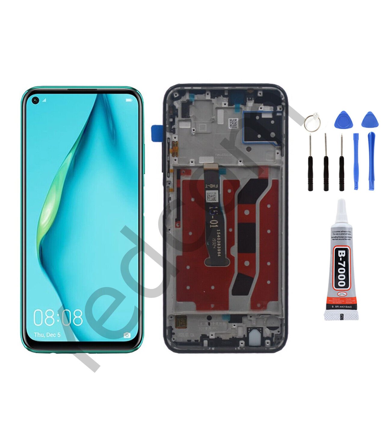 Huawei P40 Lite Çıtalı Ekran Lcd Dokunmatik Tamir Seti Beraber Yeşil
