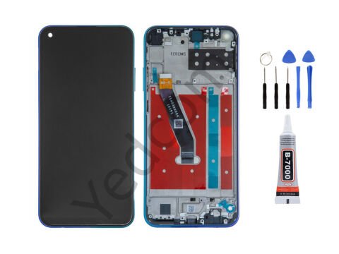 Huawei P40 Lite E Çıtalı Ekran Lcd Dokunmatik Tamir Seti Beraber Mavi