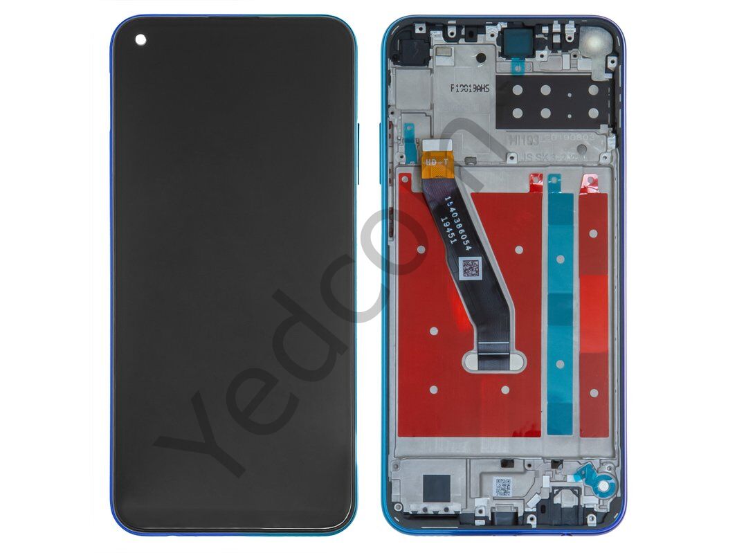 Huawei P40 Lite E Çıtalı Lcd Ekran ve Dokunmatik Komple Ekran Yüksek Kalite Mavi