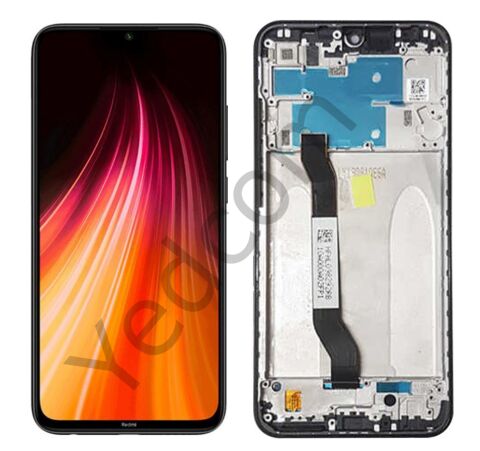 Xiaomi Redmi Note 8 Çıtalı Lcd Ekran ve Dokunmatik Komple Ekran Yüksek Kalite Siyah