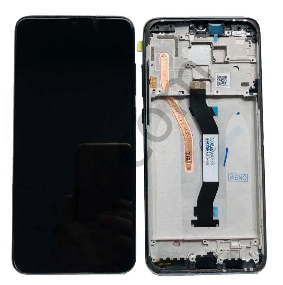 Xiaomi Redmi Note 8 Pro Çıtalı Lcd Ekran ve Dokunmatik Komple Ekran Yüksek Kalite Siyah