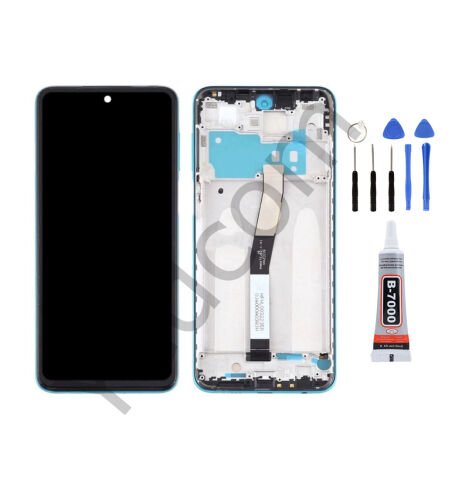 Xiaomi Redmi Note 9 Pro Çıtalı Ekran Lcd Dokunmatik Tamir Seti Beraber Mavi