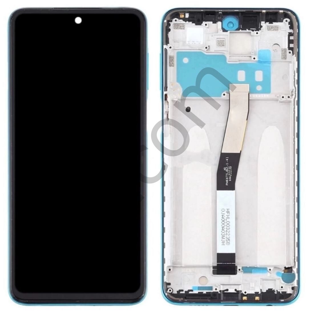Xiaomi Redmi Note 9 Pro Çıtalı Lcd Ekran ve Dokunmatik Komple Ekran Yüksek Kalite Mavi