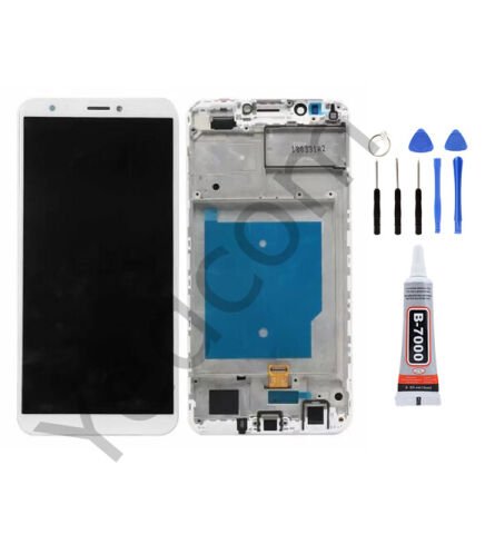 Huawei Y7 2018 Çıtalı Ekran Lcd Dokunmatik Tamir Seti Beraber Beyaz