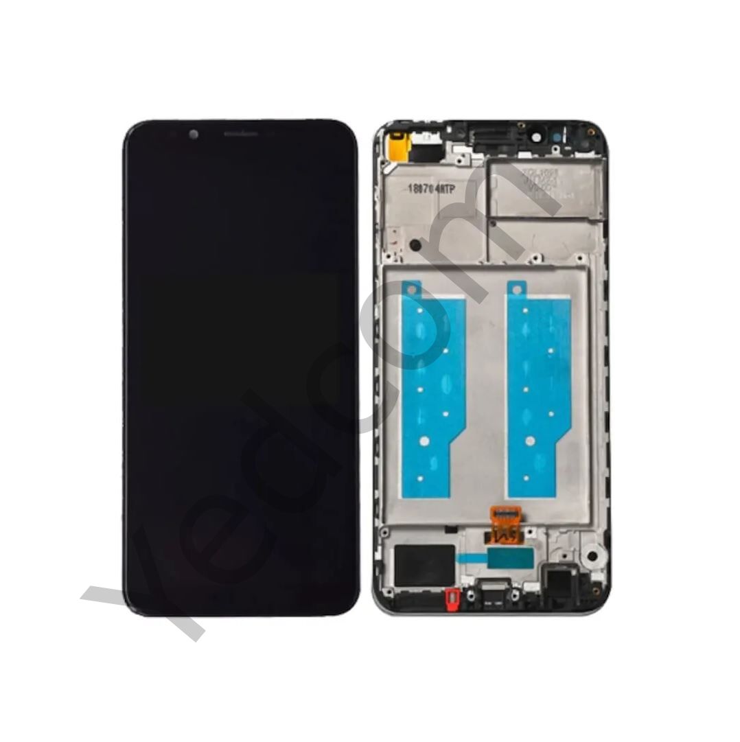 Huawei Y7 2018 Çıtalı Lcd Ekran ve Dokunmatik Komple Ekran Yüksek Kalite Siyah
