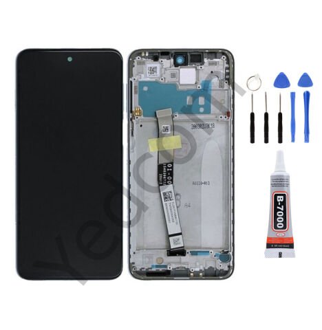 Xiaomi Redmi Note 9S Çıtalı Ekran Lcd Dokunmatik Tamir Seti Beraber Gri