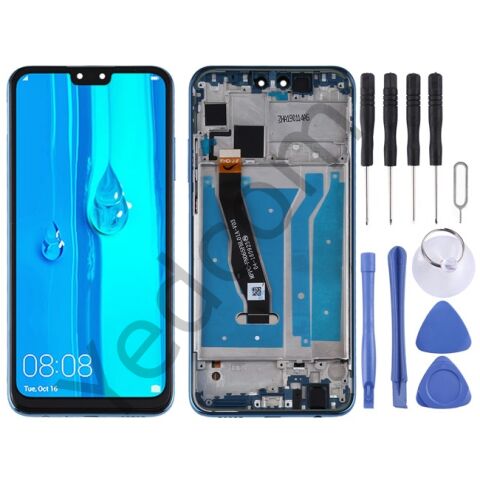 Huawei Y9 2019 Çıtalı Ekran Lcd Dokunmatik Tamir Seti Beraber Mavi