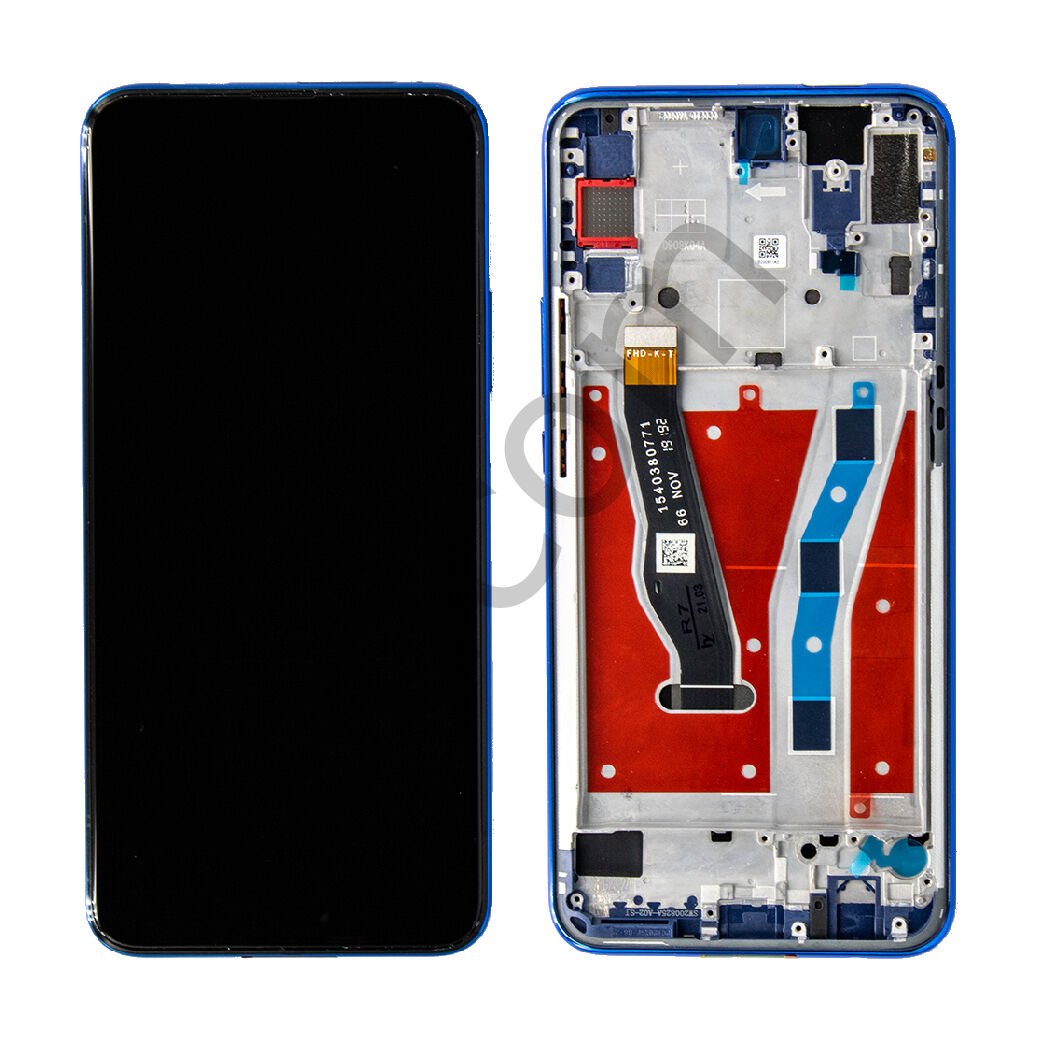 Huawei Y9 Prime 2019 Çıtalı Lcd Ekran ve Dokunmatik Komple Ekran Yüksek Kalite Mavi