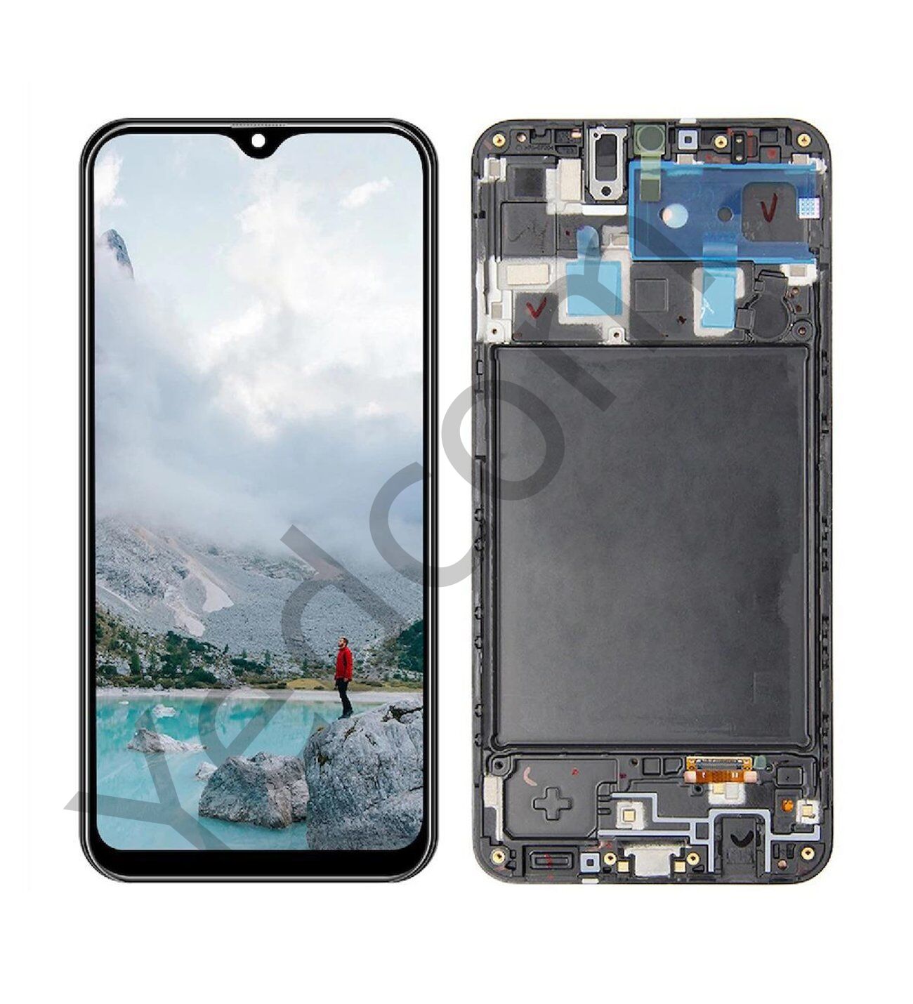 Samsung A20 A205F Çıtalı Lcd Ekran ve Dokunmatik Komple Ekran Yüksek Kalite