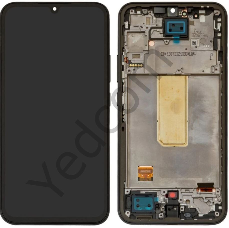 Samsung A34 A346 5G Çıtalı Siyah Lcd Ekran ve Dokunmatik Komple Ekran Yüksek Kalite