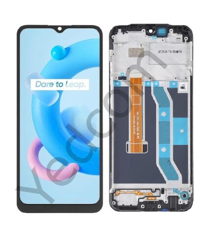 Oppo Realme C15 Çıtalı Lcd Ekran ve Dokunmatik Komple Ekran Yüksek Kalite