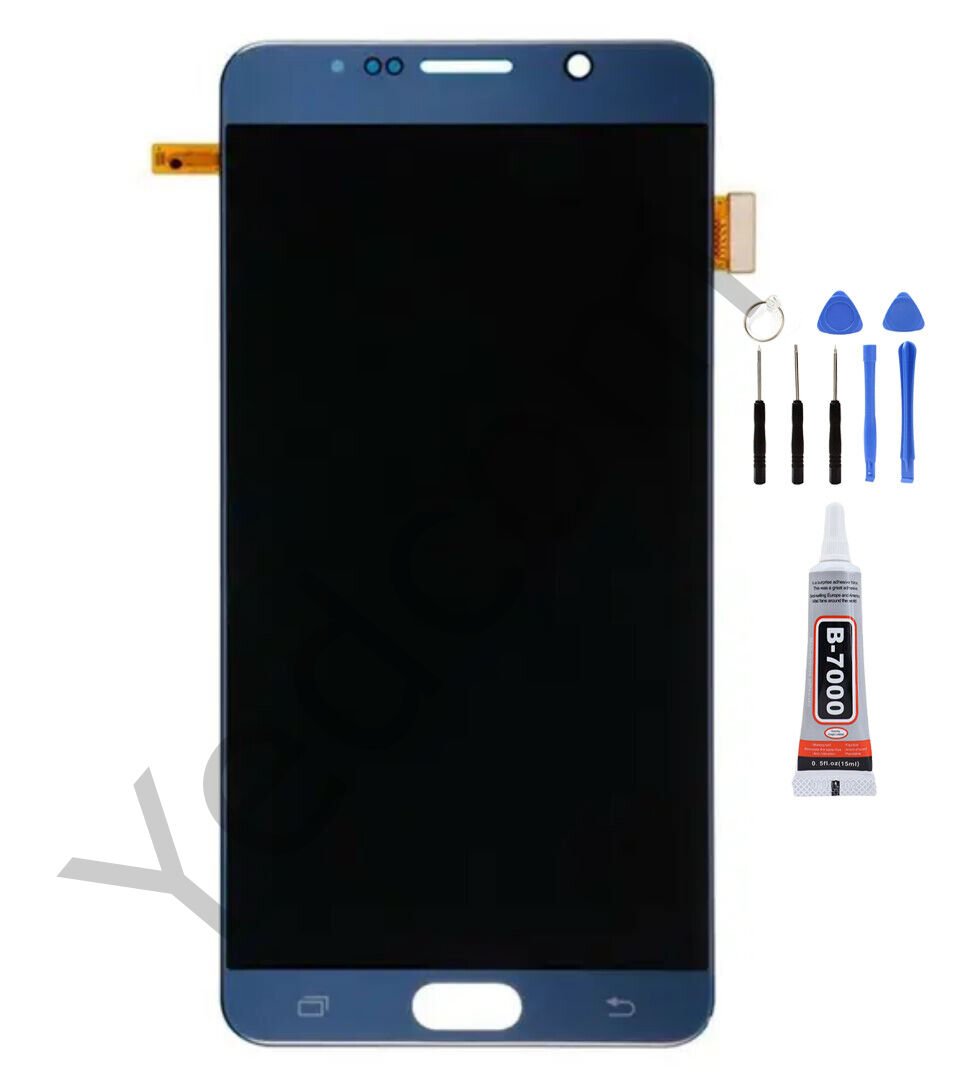 Samsung NOTE 5 Ekran Lcd Dokunmatik Tamir Seti Beraber Mavi