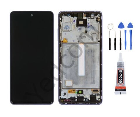 Samsung A52 A525F Çıtalı Beyaz Ekran Lcd Dokunmatik Tamir Seti Beraber