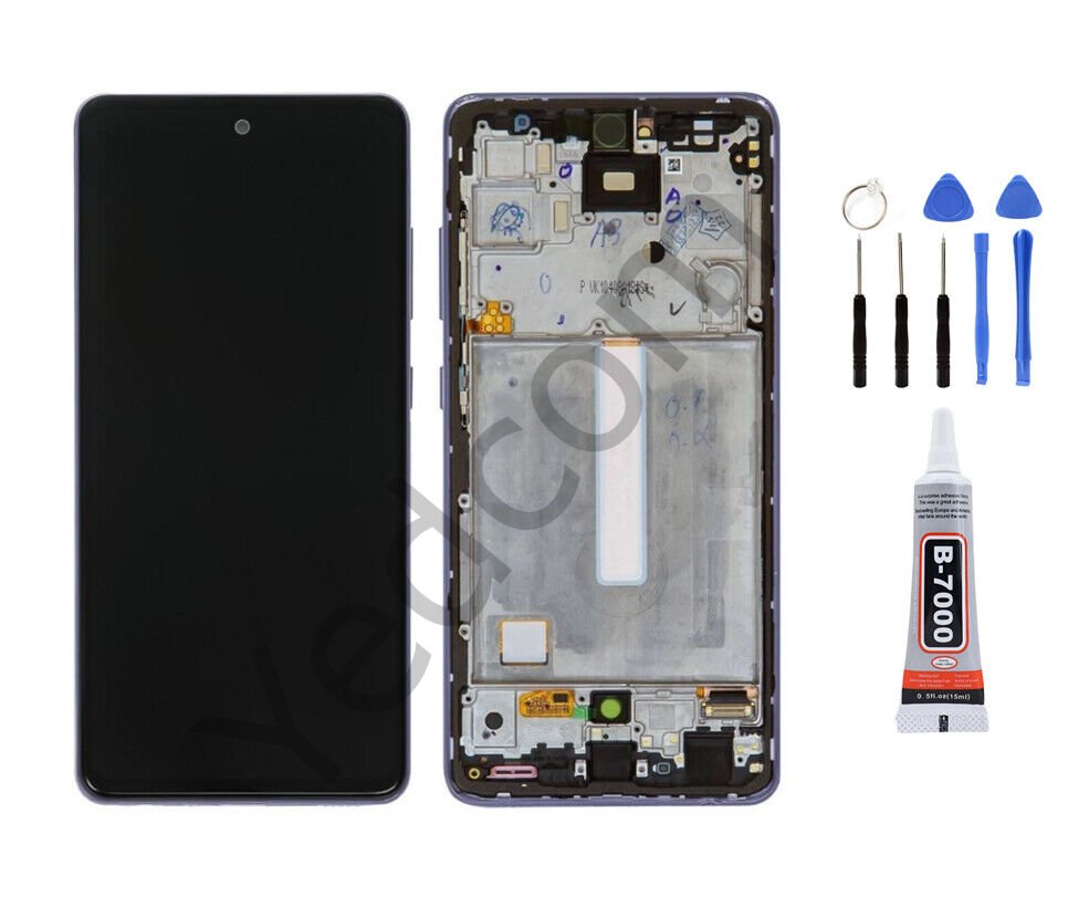Samsung A52 A525F Çıtalı MAVİ Ekran Lcd Dokunmatik Tamir Seti Beraber