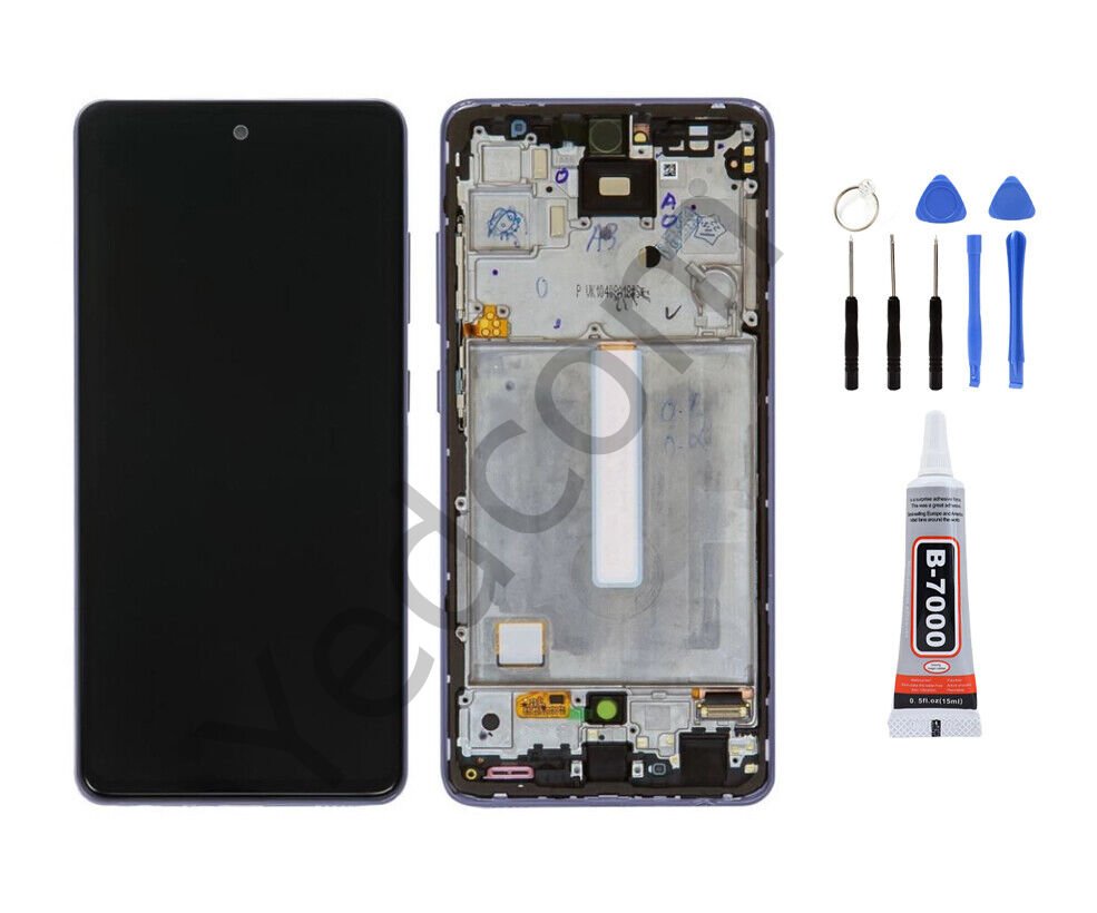 Samsung A52 A525F Çıtalı SİYAH Ekran Lcd Dokunmatik Tamir Seti Beraber
