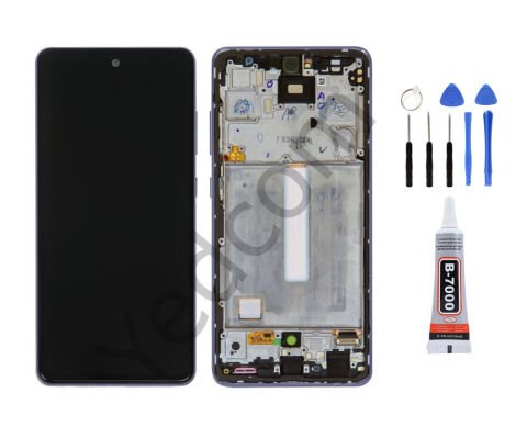 Samsung A52 A525F Çıtalı SİYAH Ekran Lcd Dokunmatik Tamir Seti Beraber