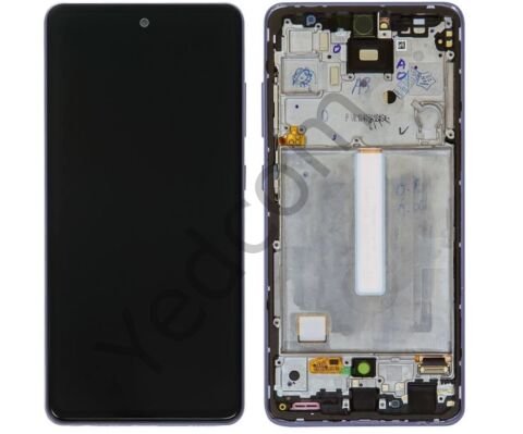 Samsung A52 A525F Çıtalı SİYAH Lcd Ekran ve Dokunmatik Komple Ekran Yüksek Kalite